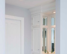 116-17 Wood : Maple; Paint color : Pure White; Door Style : Providence; Face Frame : Beaded Inset