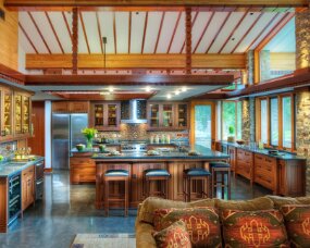 70-01 Wood : Sapele (Wood specie no longer available. Shown for style only); Finish : Nutmeg; Door Style : Ellsworth; Face Frame : Squared Channel