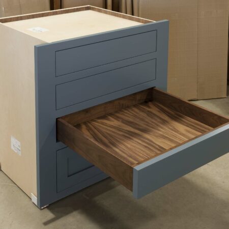 Four Drawer Base with Utensil Divider - Third Drawer Open