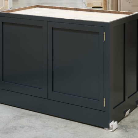 Base Cabinet with Two Roll Out Drawers and Two Wicker Baskets - Right Side